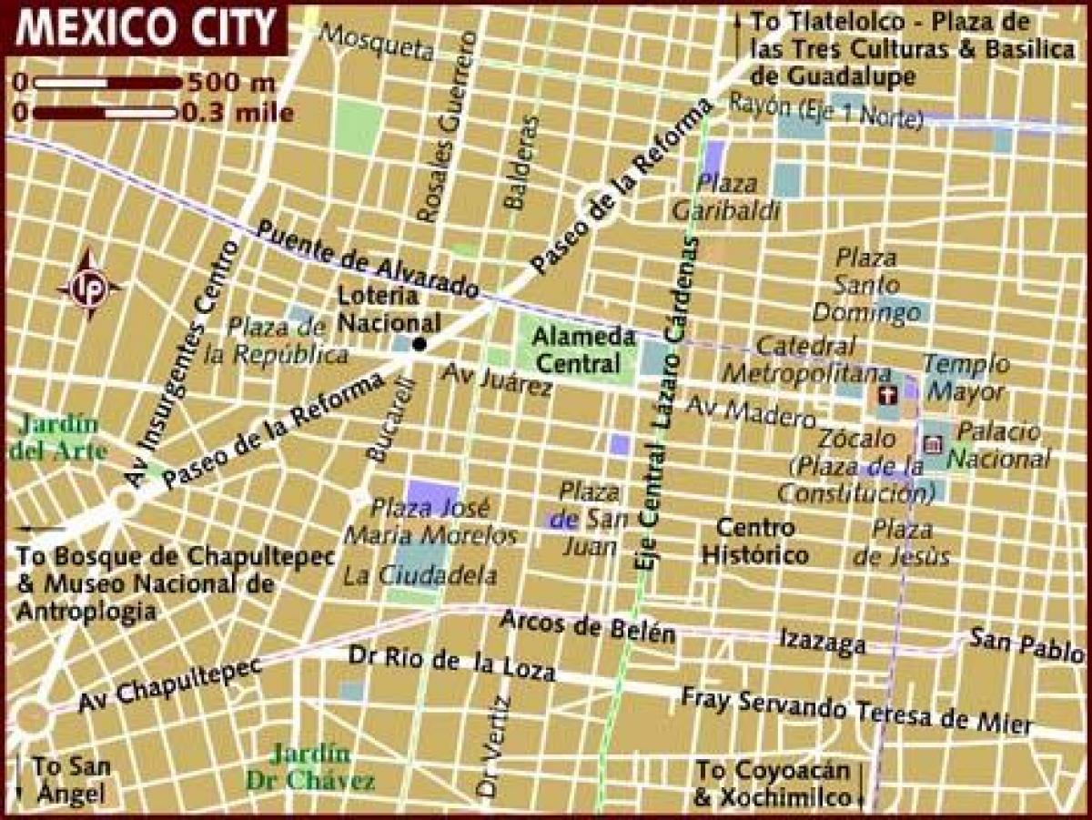 centro historico Mexico City kat jeyografik