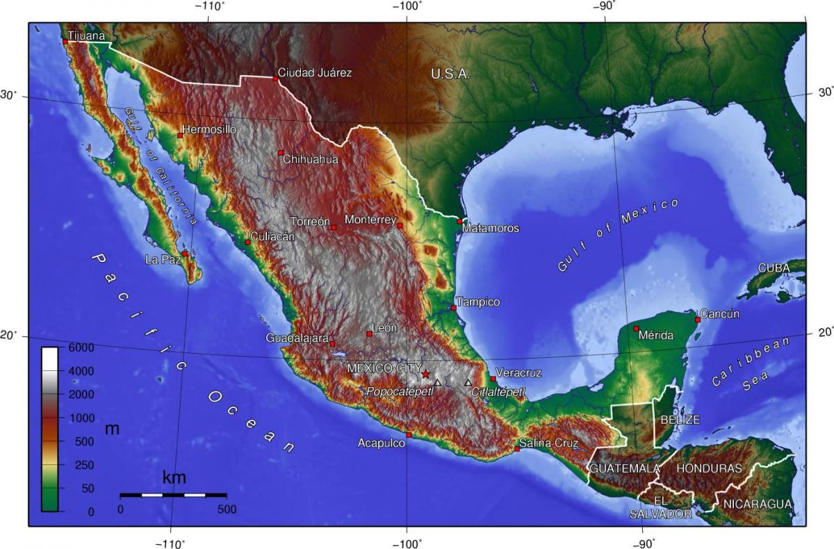Mexico City kat topografik