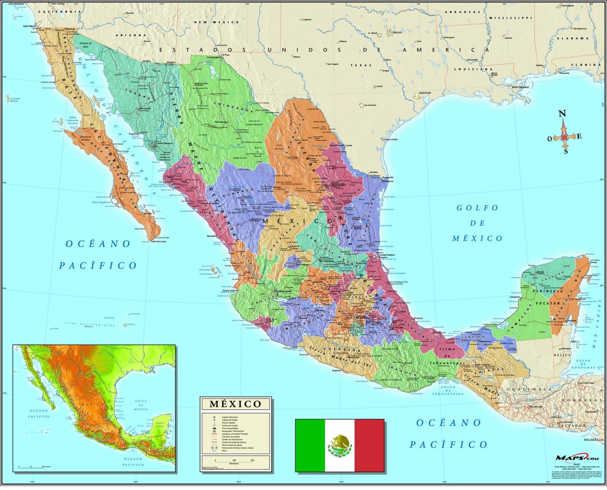 kat jeyografik nan Mexico City kòd postal