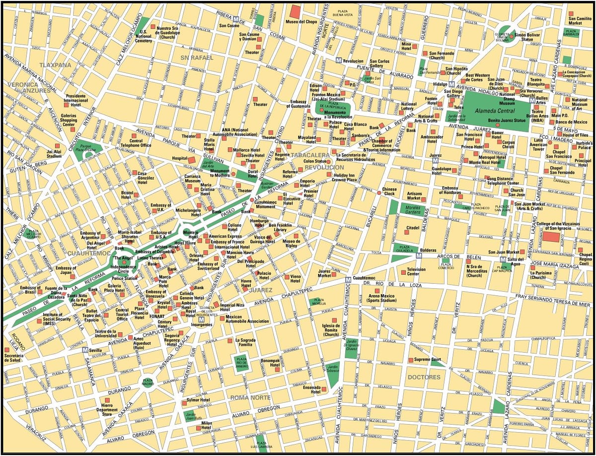 kat jeyografik nan Mexico City pwen nan enterè