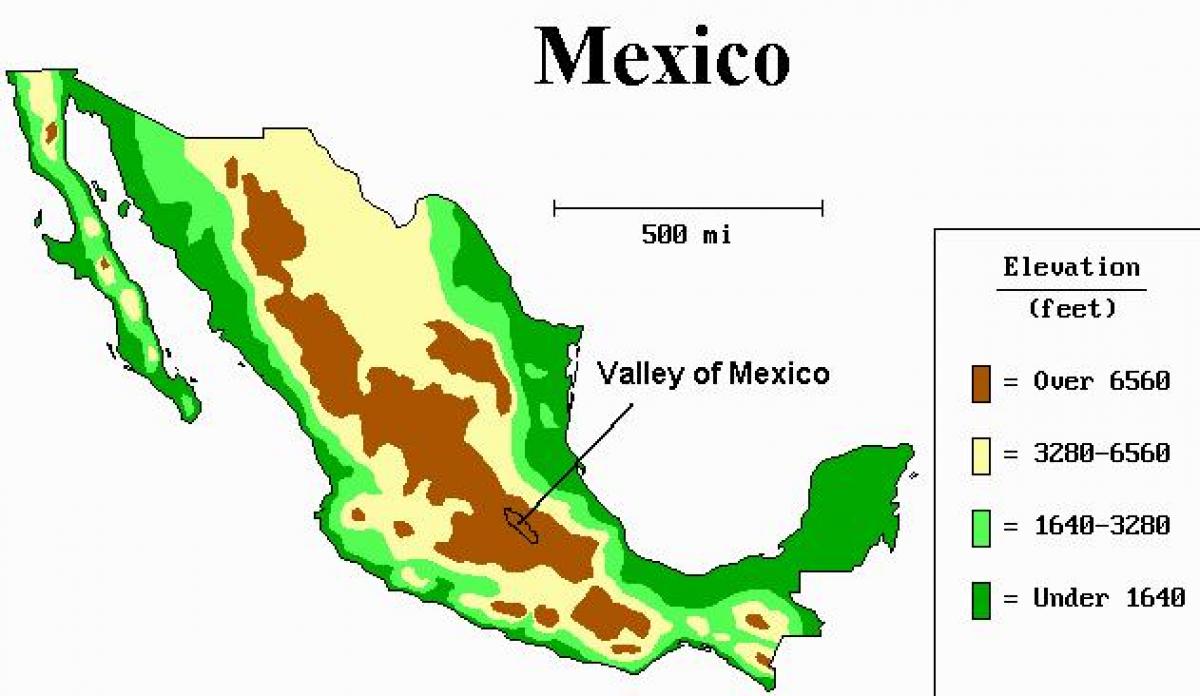 kat jeyografik nan valley a nan Meksik