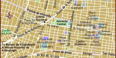 Centro historico Mexico City kat jeyografik