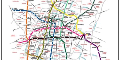 Kat jeyografik nan Mexico City transpò piblik